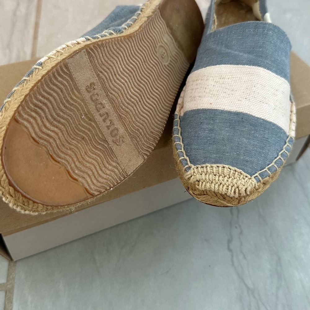 Soludos Blue and Cream Espadrilles - Picture 2 of 3